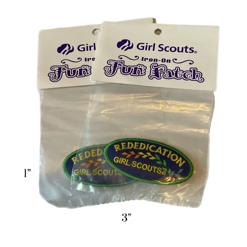 GIRL SCOUTS Iron-On FUN Patches Lot of 4 NWT Never Opened Vintage